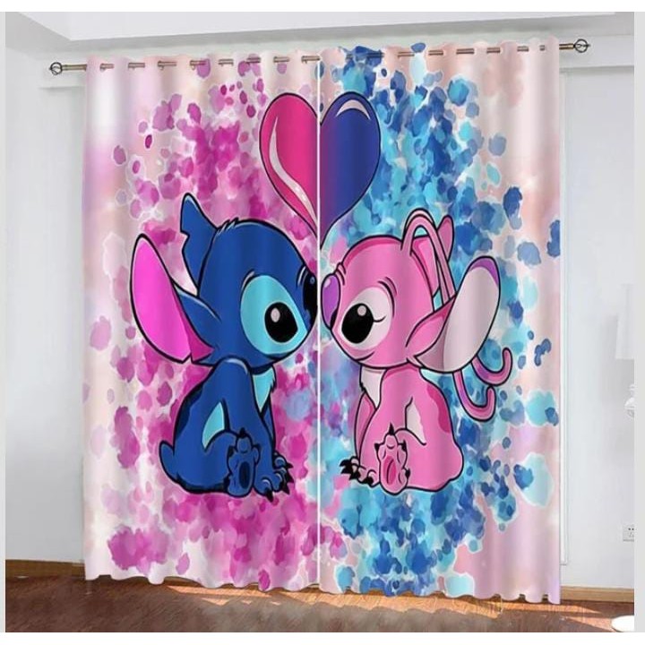 Cortina Infantil 2,45 x 1,45 LILO STITCH CT 24 em Oferta na Shopee