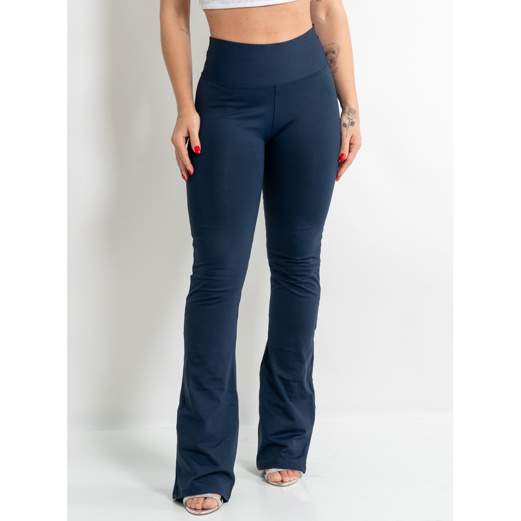 Calça Flare Bailarina Suplex Premium Alta Compressão Cós Largo em Oferta na Shopee