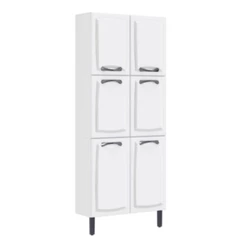 Paneleiro Duplo 80cm Para Cozinha Itatiaia New Premium Aço 6 Portas Branco Neve