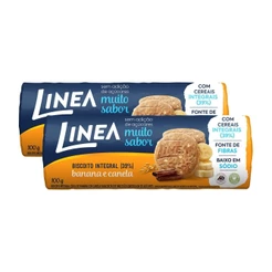 Kit 2 Biscoitos Integrais Linea Sabor Banana e Canela 100g
