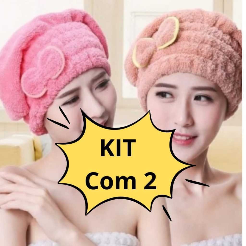 KIT COM 2 Touca Pós Banho Micro fibra Secagem Rápida Com Laço De Borboleta Coisas Diferentes para Casa MT013 KIT COM 2 Touca Pós Banho Micro fibra Secagem Rápida Com Laço De Borboleta Coisas Diferentes para Casa MT013