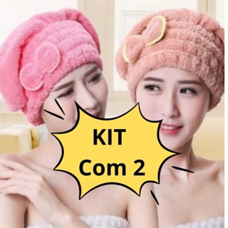 KIT COM 2 Touca Pós Banho Micro fibra Secagem Rápida Com Laço De Borboleta Coisas Diferentes para Casa MT013 em Oferta na Shopee