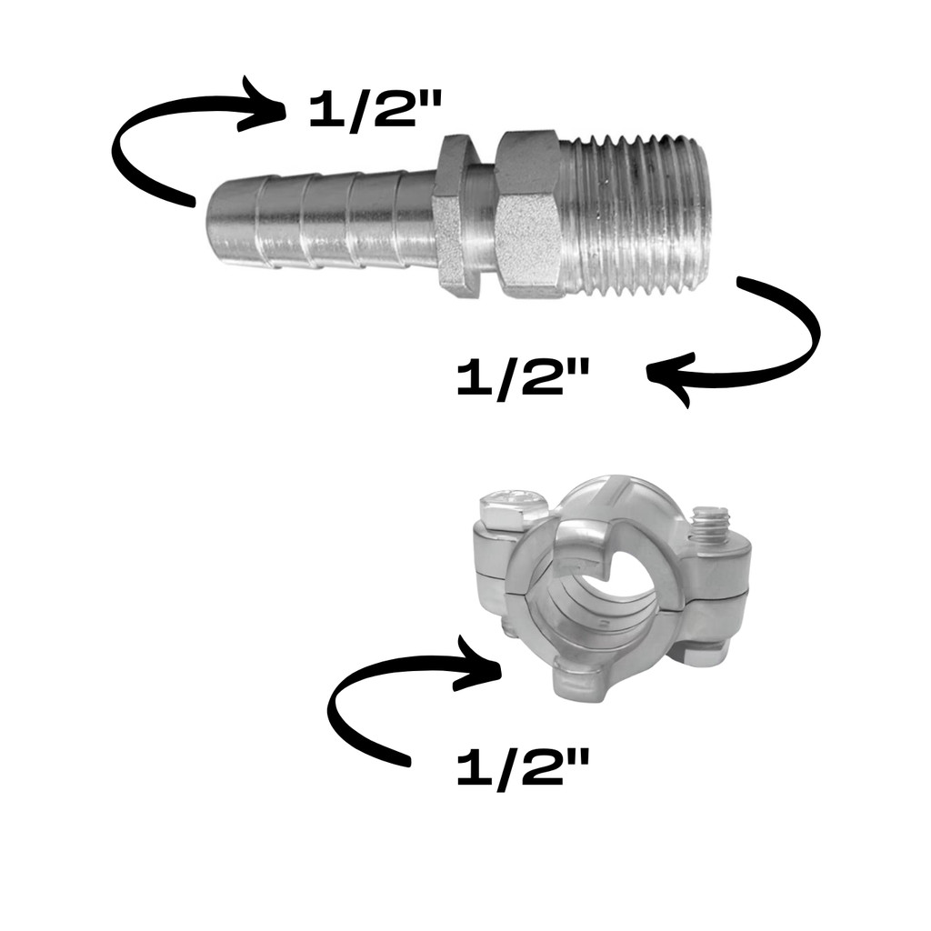 KIT ESPIGÃO E ABRAÇADEIRA ALTA PRESSÃO 1/2"