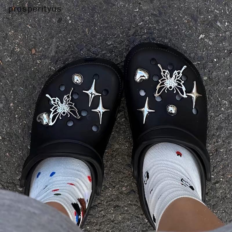 [prosperityus] 1 Peça INS Coração Destacável Sapatos Corrente Fivelas De Sapato Decoração Placa De Lona Acessórios De Cr em Oferta na Shopee