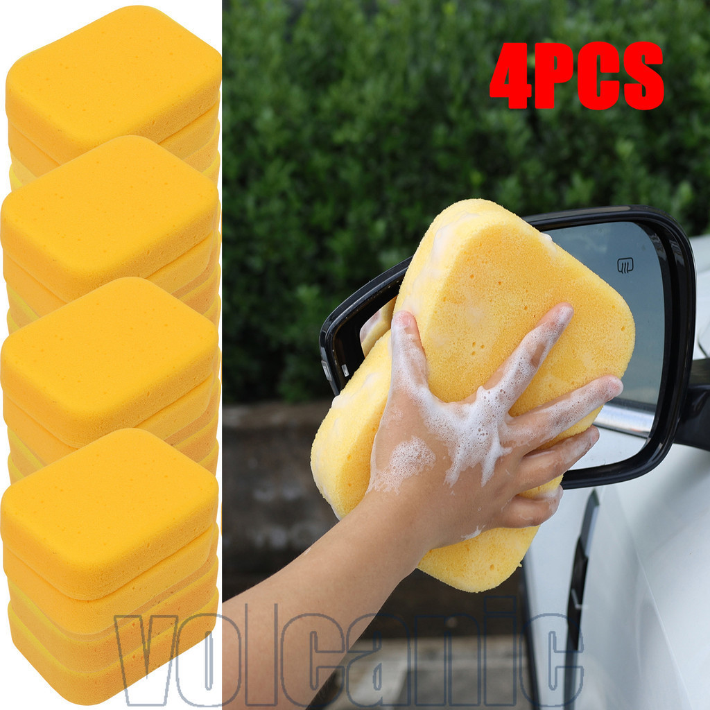 Esponja De Cera Dupla Face Para Lavagem De Carro De 1/4 Unidades-Escova Grande-Ferramentas De Direção De Roda De Motocic