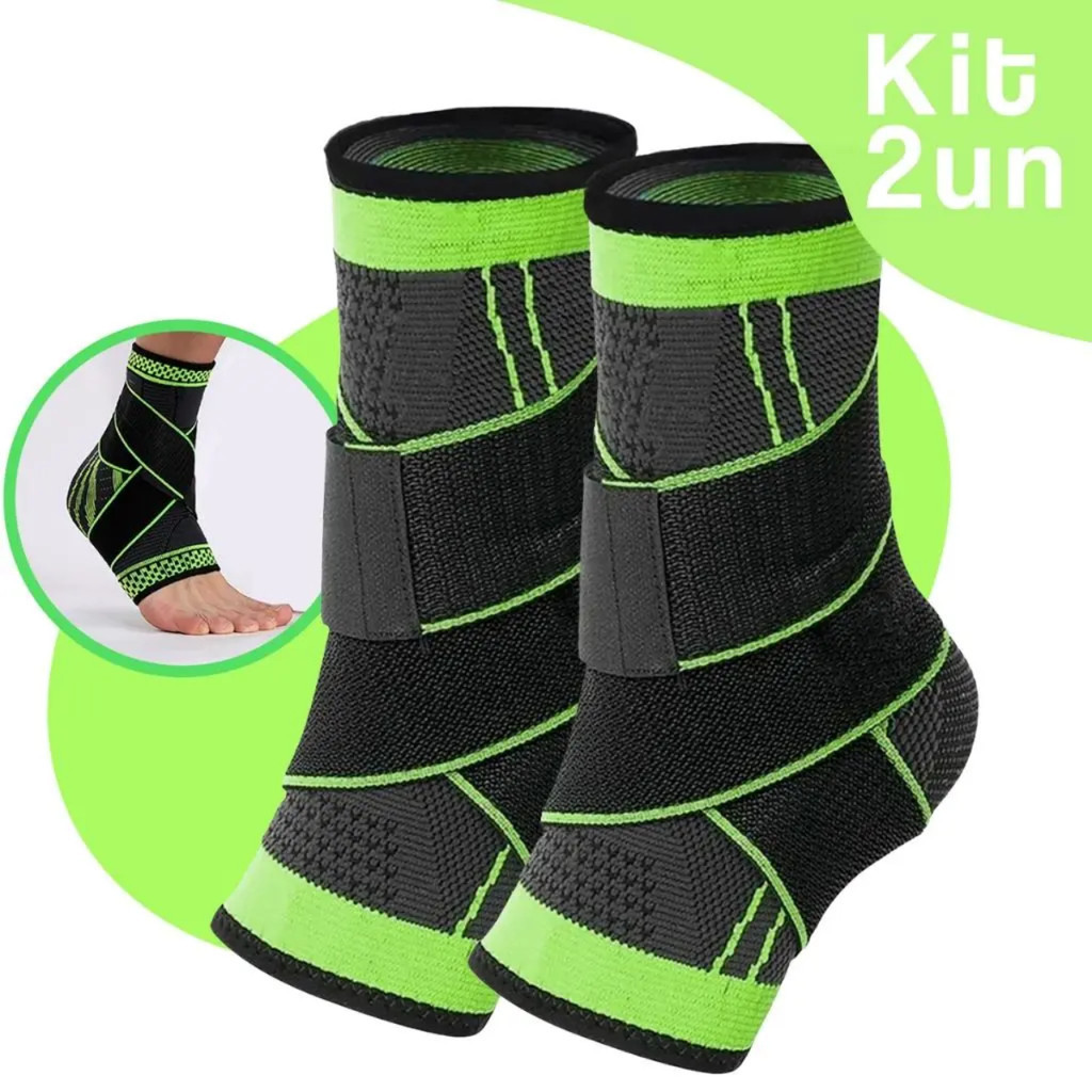 KIT 2 Tornozeleira Antiderrapante Ortopédica Compressão Elástica Ajustável Estabilizadora de Proteção em Oferta na Shopee
