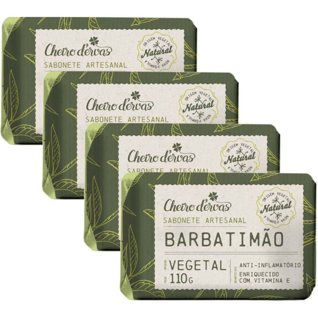 Sabonete de Barbatimão 110g Cheiro D’Ervas | Sabonete Vegetal para Higiene e Cuidados com a Pele em Oferta na Shopee
