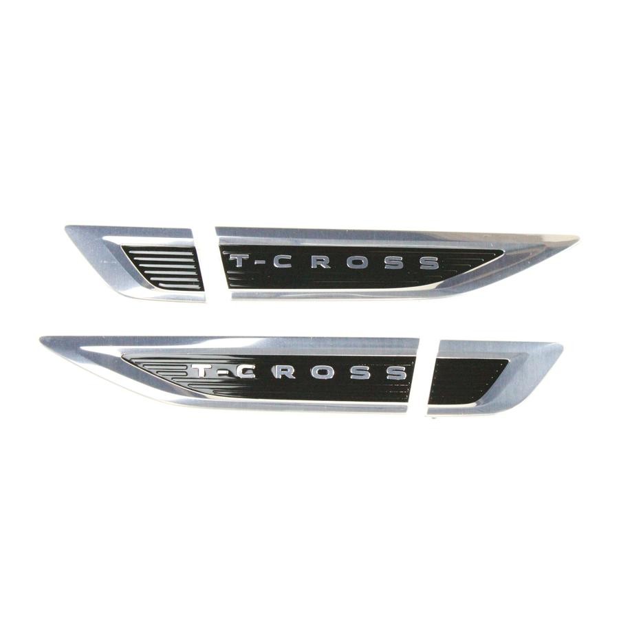 Par de emblemas paralama VW Tcross  Cromado em Oferta na Shopee