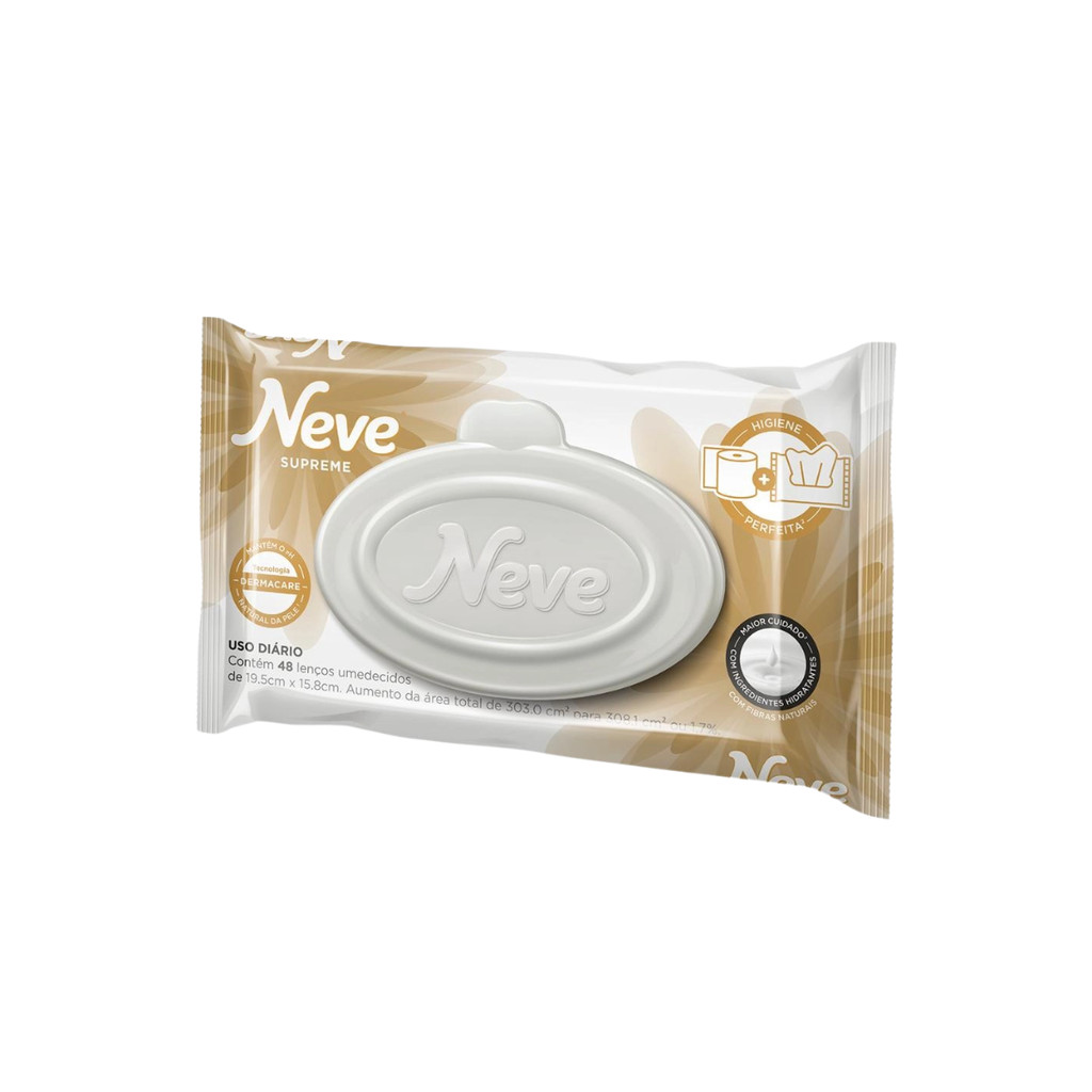 Lenço Umedecido Supreme Dermacare com 48 unidades Neve - Mom & Baby