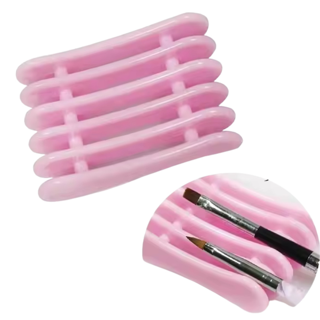 Suporte Grade Apoiador Pincel Manicure Make 5 Divisórias