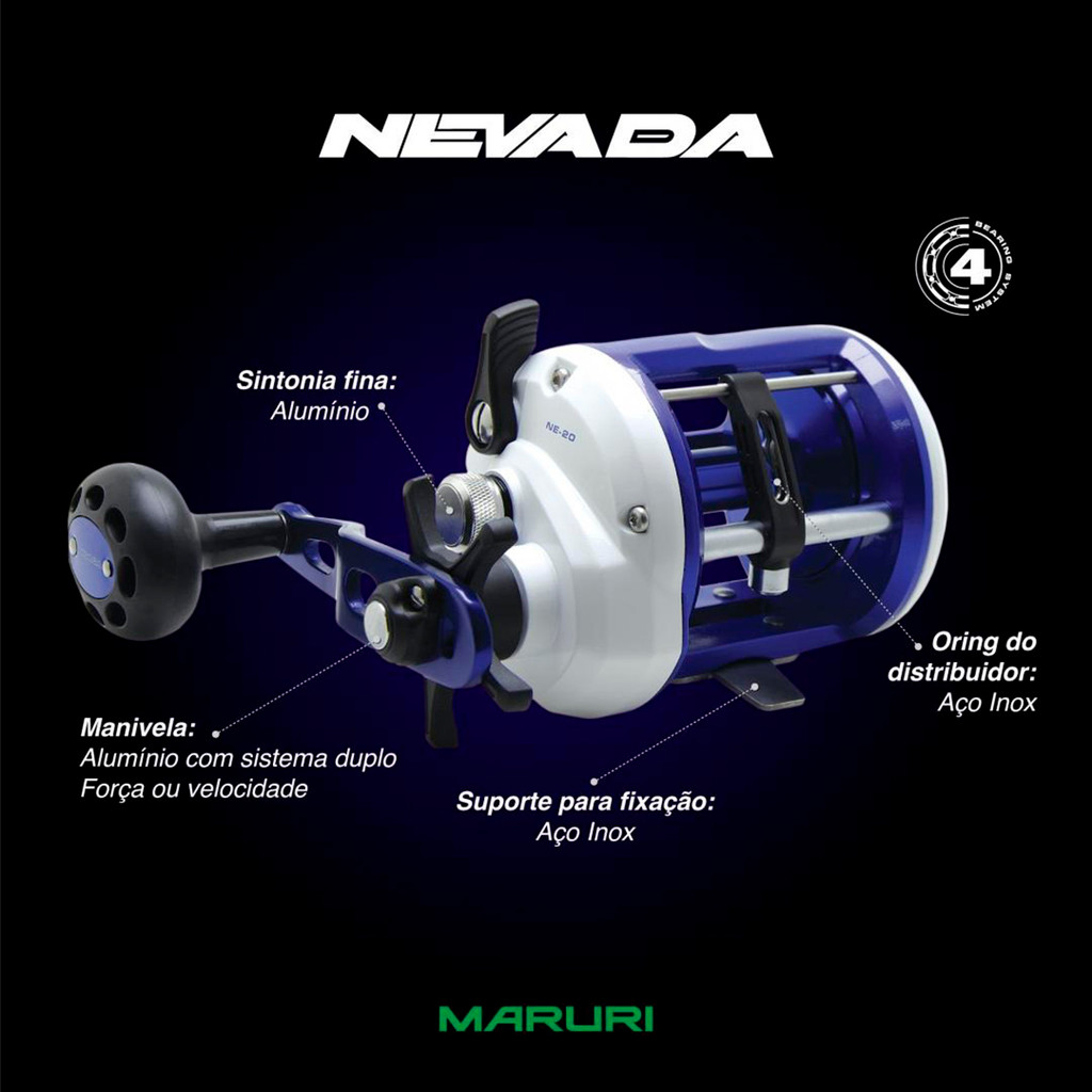 CARRETILHA NEVADA COM 4 ROLAMENTOS MARURI