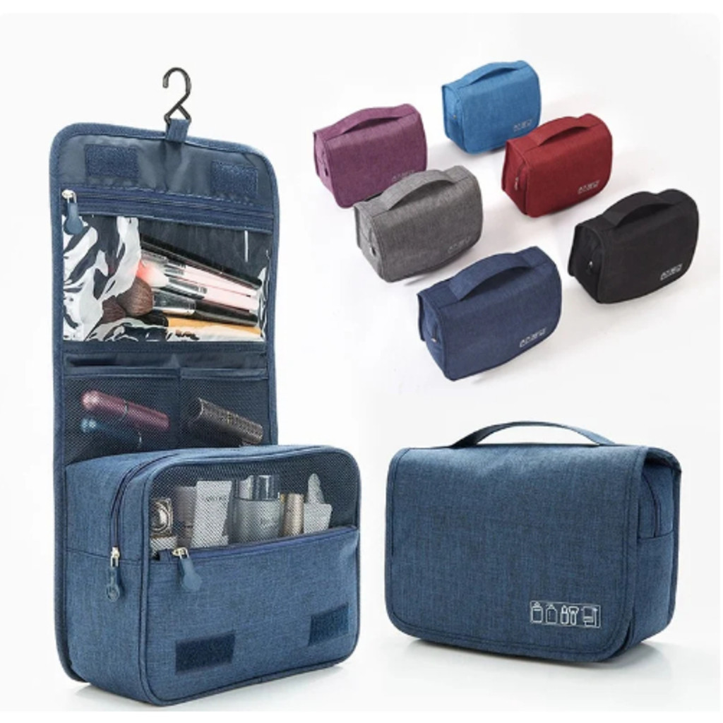 Necessaire Organizadora Bolsa Portatil Feminina Com Gancho Dobrável Mala Higiene Pessoal Maquiagens Bosco.Loja