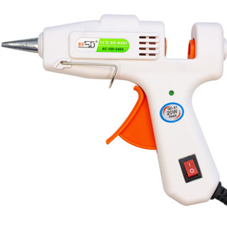 Pistola de Cola Quente Botão Liga e Desliga Bivolt Para Cola Fina 7mm 20W Niadri Imports Branca em Oferta na Shopee
