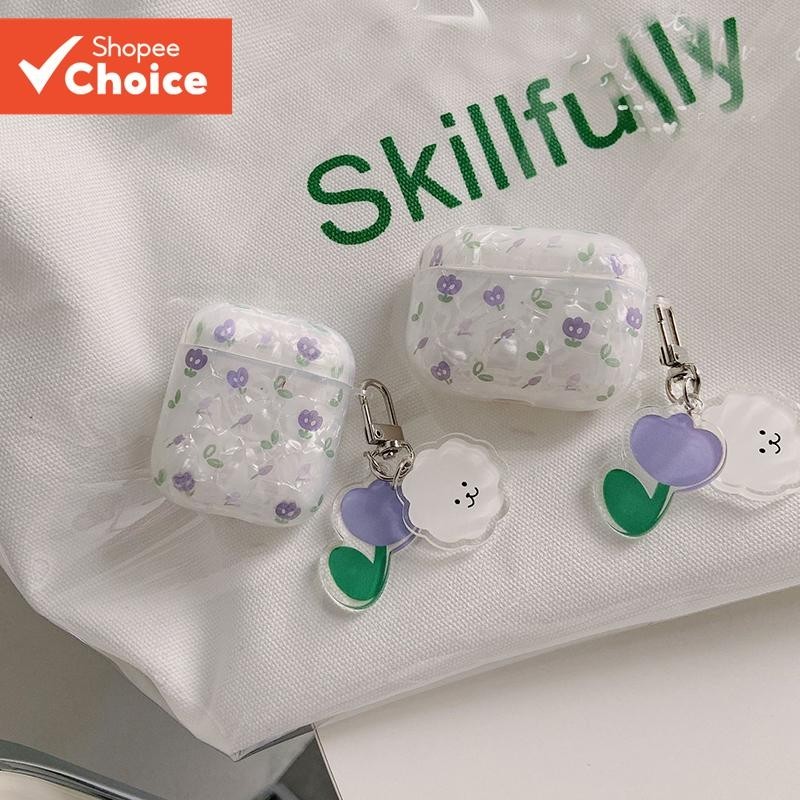Shell tulipa caso para APPLE airpods2 airpodspro fone de ouvido caso bonito Alpaca chaveiro airpods 3 fone de ouvido cas