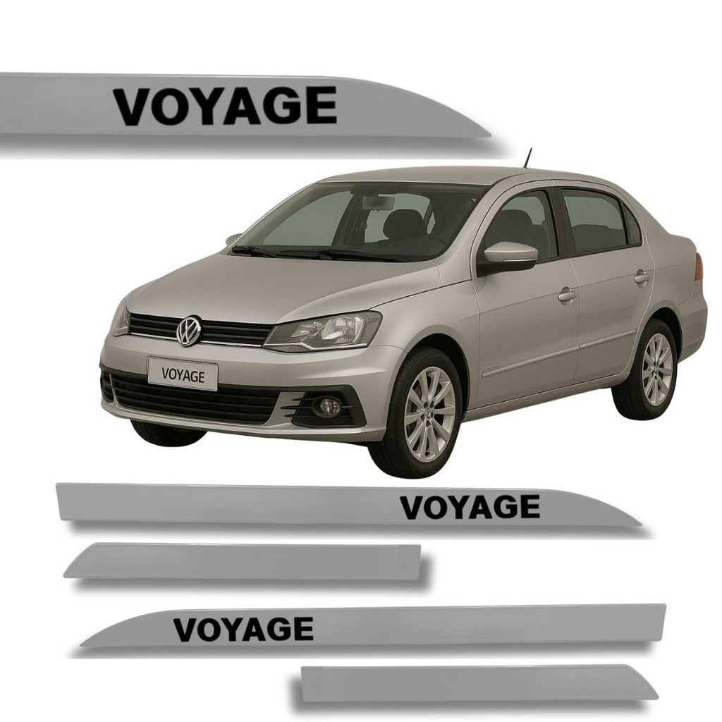 Friso Porta Lateral Vw Voyage Prata Sirius 2008 até 2025