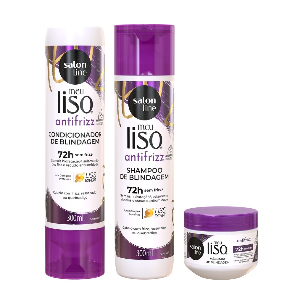 Kit com Shampoo + Condicionador e Máscara Meu Liso Antifrizz - Beauty