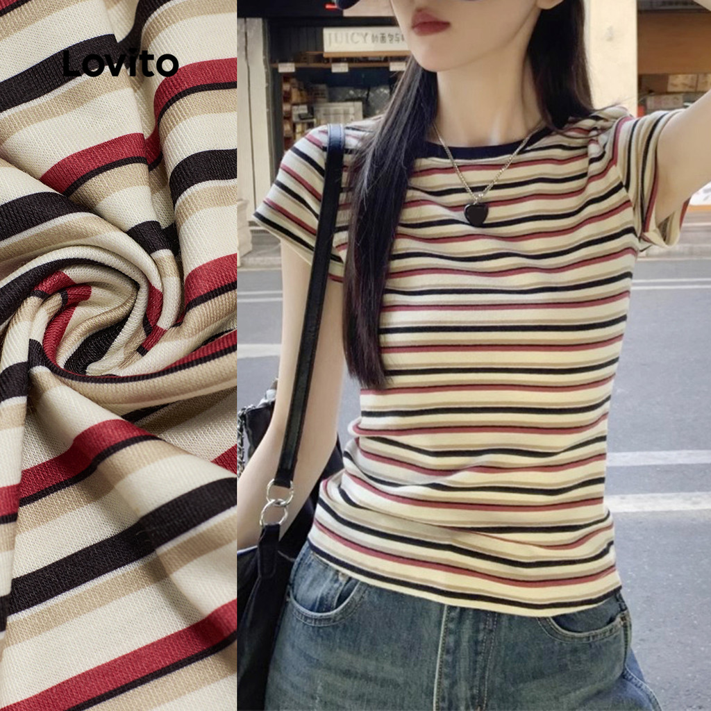 Lovito Camisa Casual de Textura Delicada para a Primavera/verão para mulheres L137LD011 em Oferta na Shopee