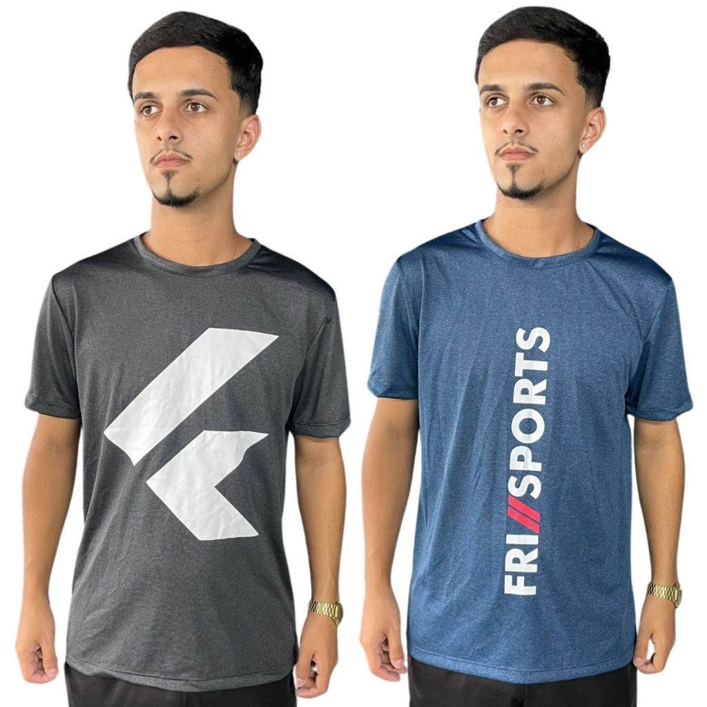 Kit 2 Camisas Masculinas Fitness Dry Fit Academia Treino