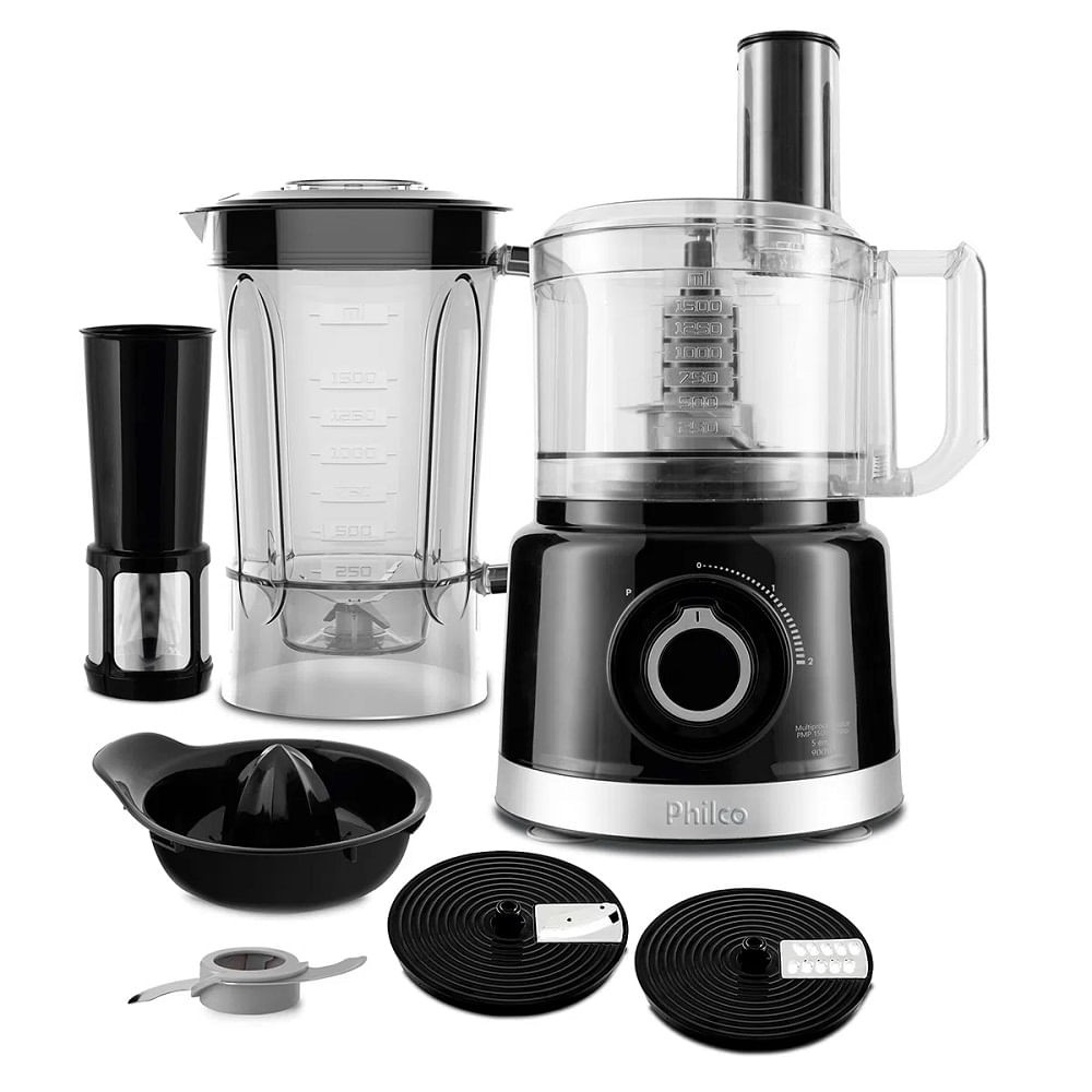 Multiprocessador Philco Turbo 5 em 1 Preto PMP1500P - 220 Volts em Oferta na Shopee