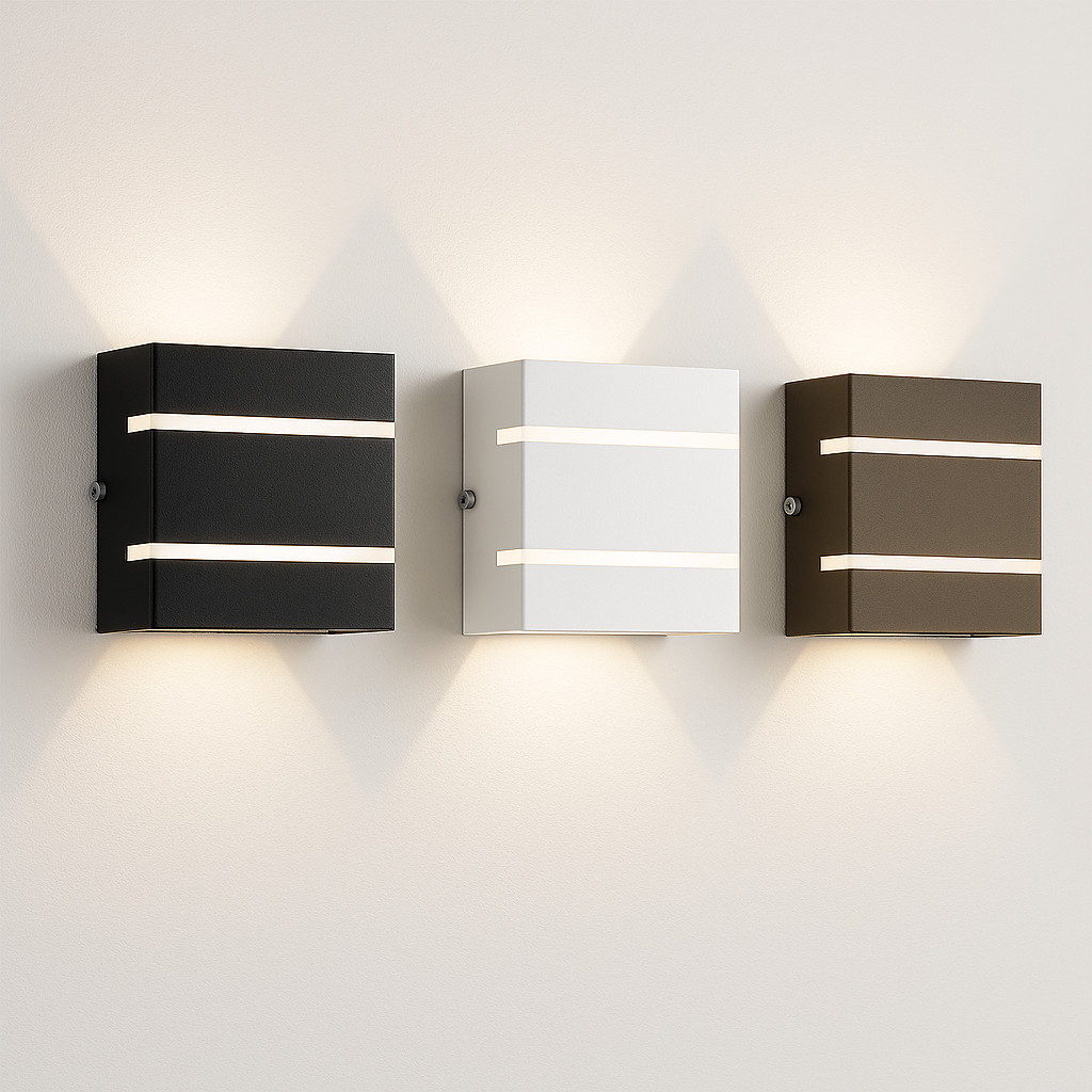 kit 3 Arandelas Slim 2 Frisos 2 Focos Parede Jardim em Oferta na Shopee