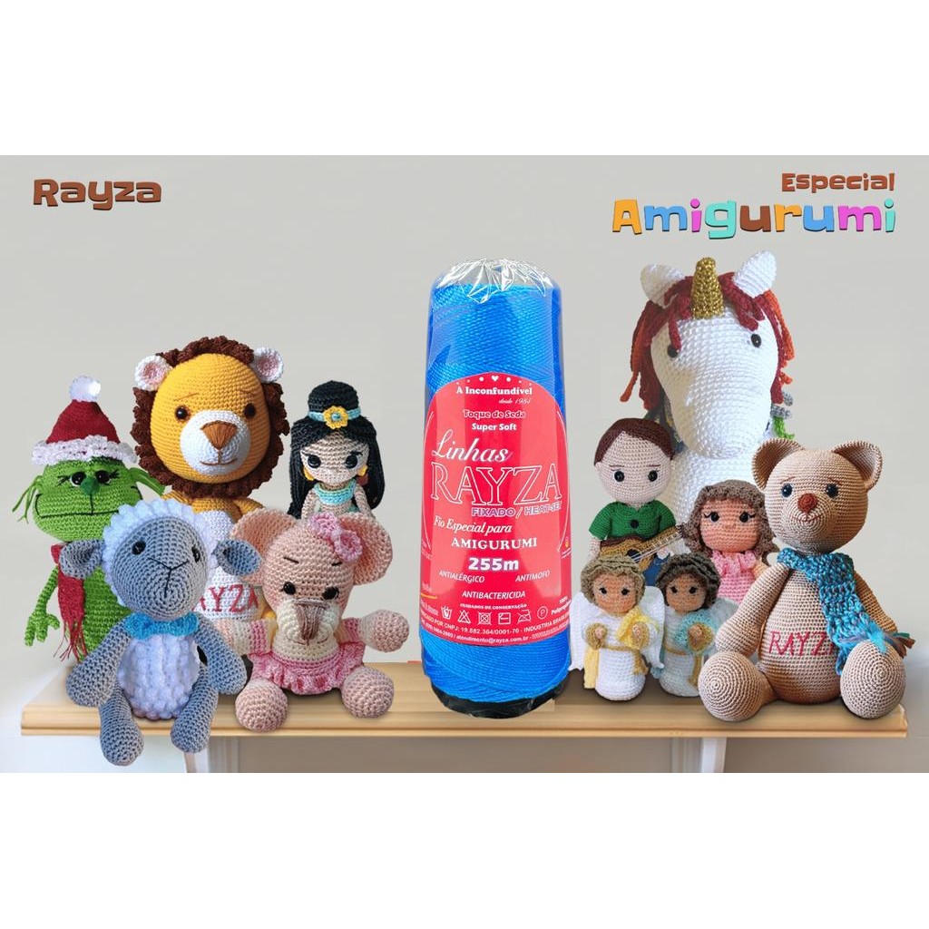 Linha RAYZA Amigurumi - Ideal para Crochê e Amigurumi - Tex 288 - Cor 039 Azul Bahamas