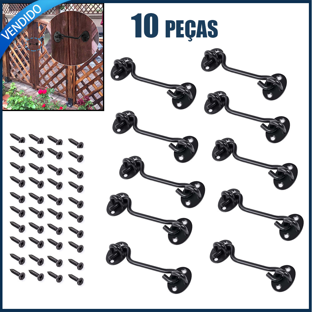 10x Fechaduras de portas e janelas Fecho de porta em aço inoxidável Trinco de porta Trinco de porta