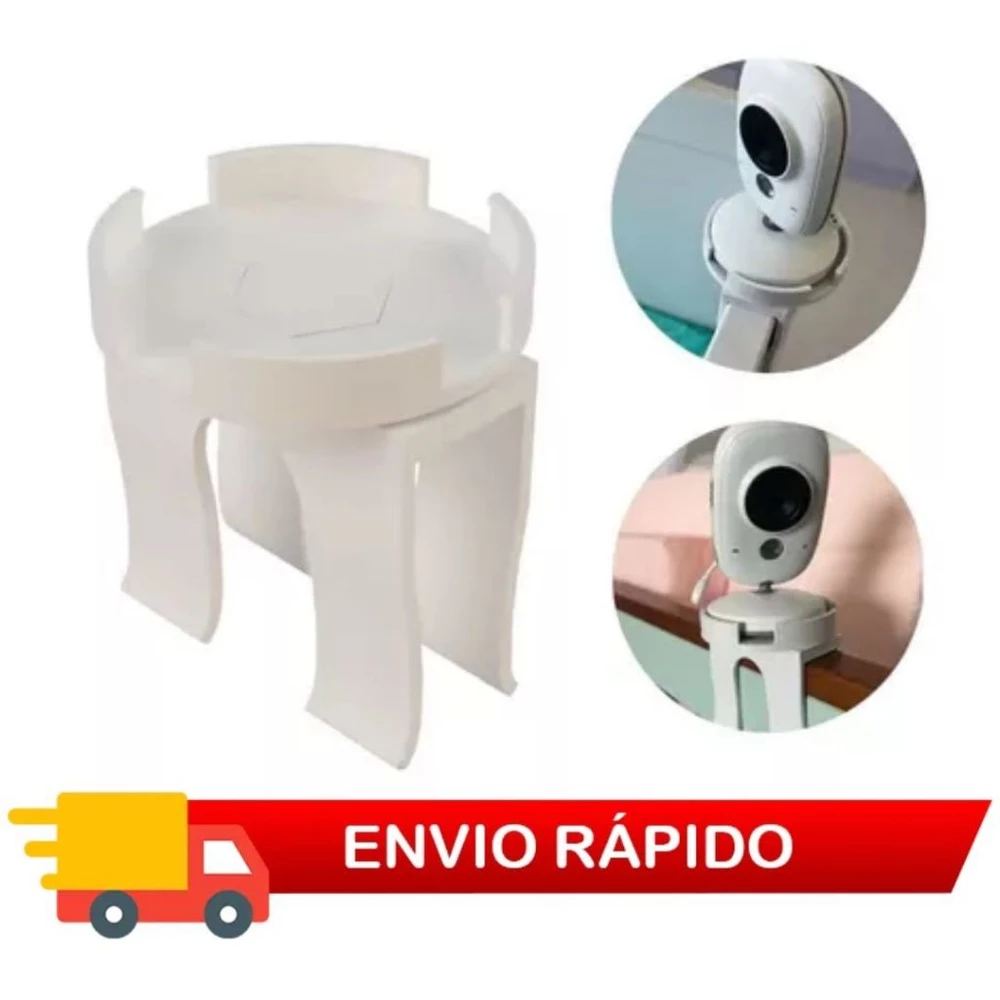 Suporte para Babá Eletrônica de Berço Universal Ajustável Flexível - Câmera e Monitor Bebê Encaixa no Berço Sem Furar