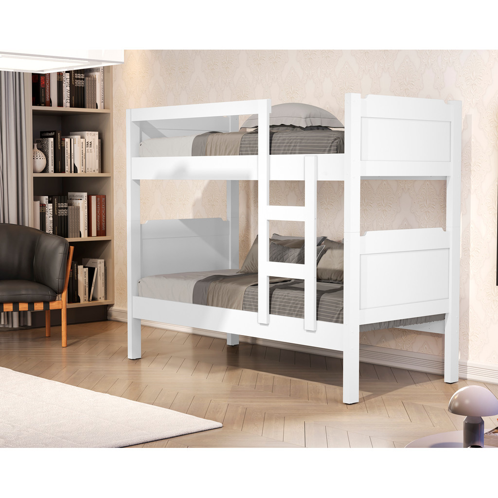 Beliche Star Solteiro 100% MDF Com Escada Fixa e Grade De Proteção Acompanha Colchão - AV