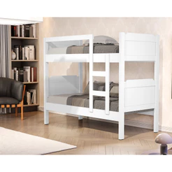 Beliche Star Solteiro 100% MDF Com Escada Fixa e Grade De Proteção Acompanha Colchão - AV
