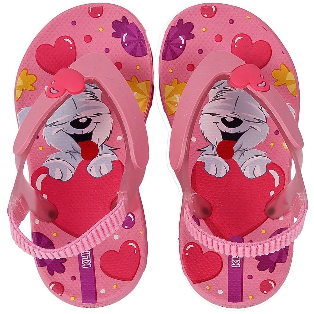 Chinelo Infantil  Meninas Confortável Aqua Print Coração Klin em Oferta na Shopee