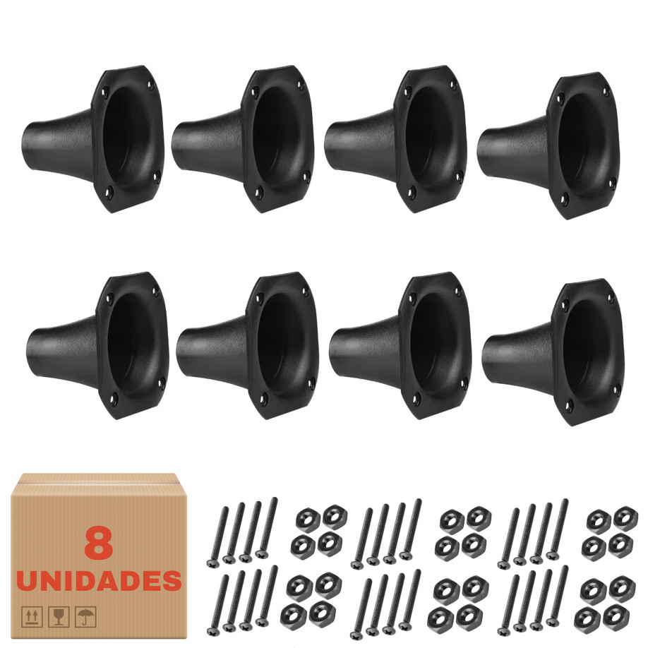 Kit 08 Cornetas LC 02 Retangular Driver Som Com Parafusos