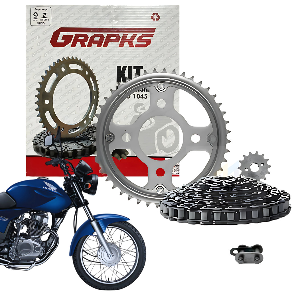 Kit Relação Tração Transmissão Cg Titan Fan 150 2004 a 2014 Original Grapks HONDA em Oferta na Shopee
