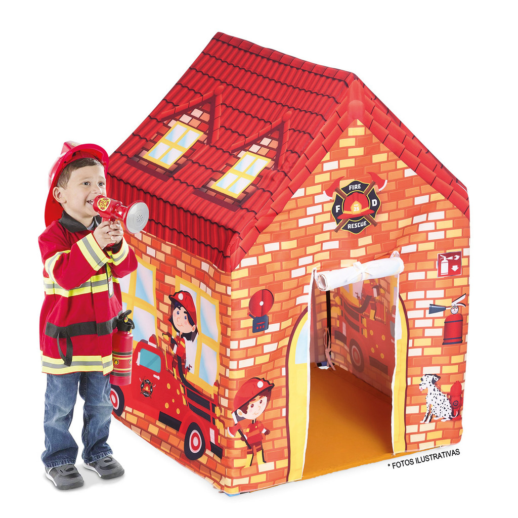 Barraca Infantil Cabana Tenda dos Bombeiros - Replay Kids em Oferta na Shopee