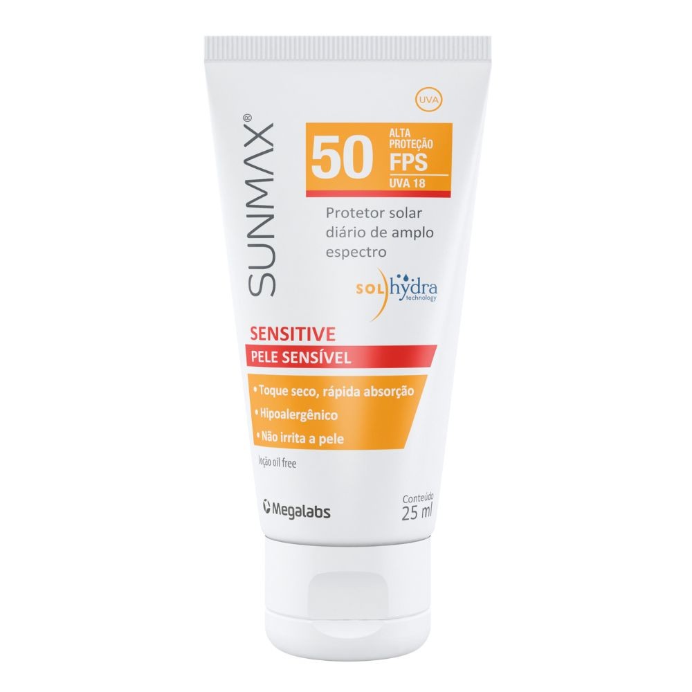 Protetor Solar Sunmax Sensitive FPS 50 Loção Oil Free 25ml - Beauty