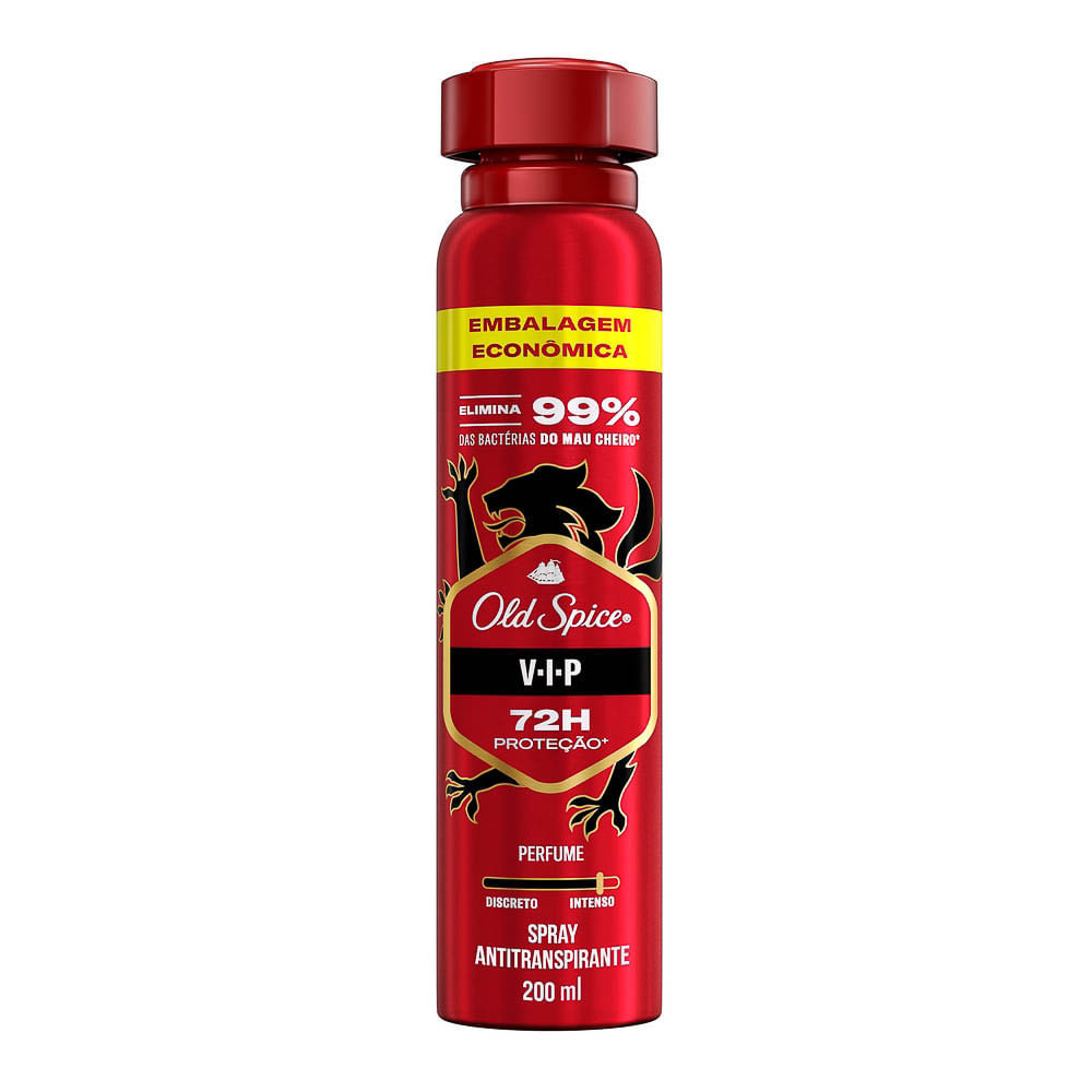 Desodorante Old Spice Vip Aerossol 72h Antitranspirante Embalagem Econômica 200ml - Beauty