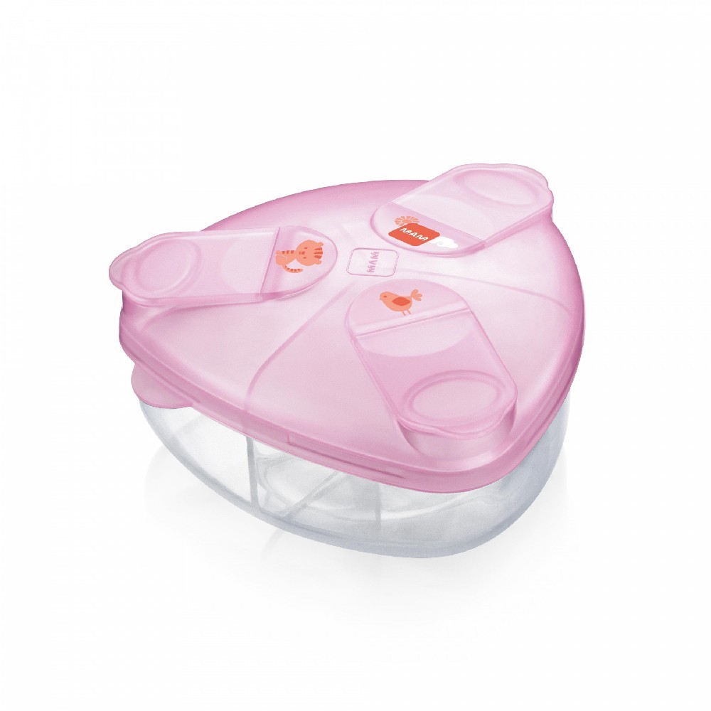 Porta Leite em Pó Bebê Milk Powder Box Triangular Rosa - MAM em Oferta na Shopee