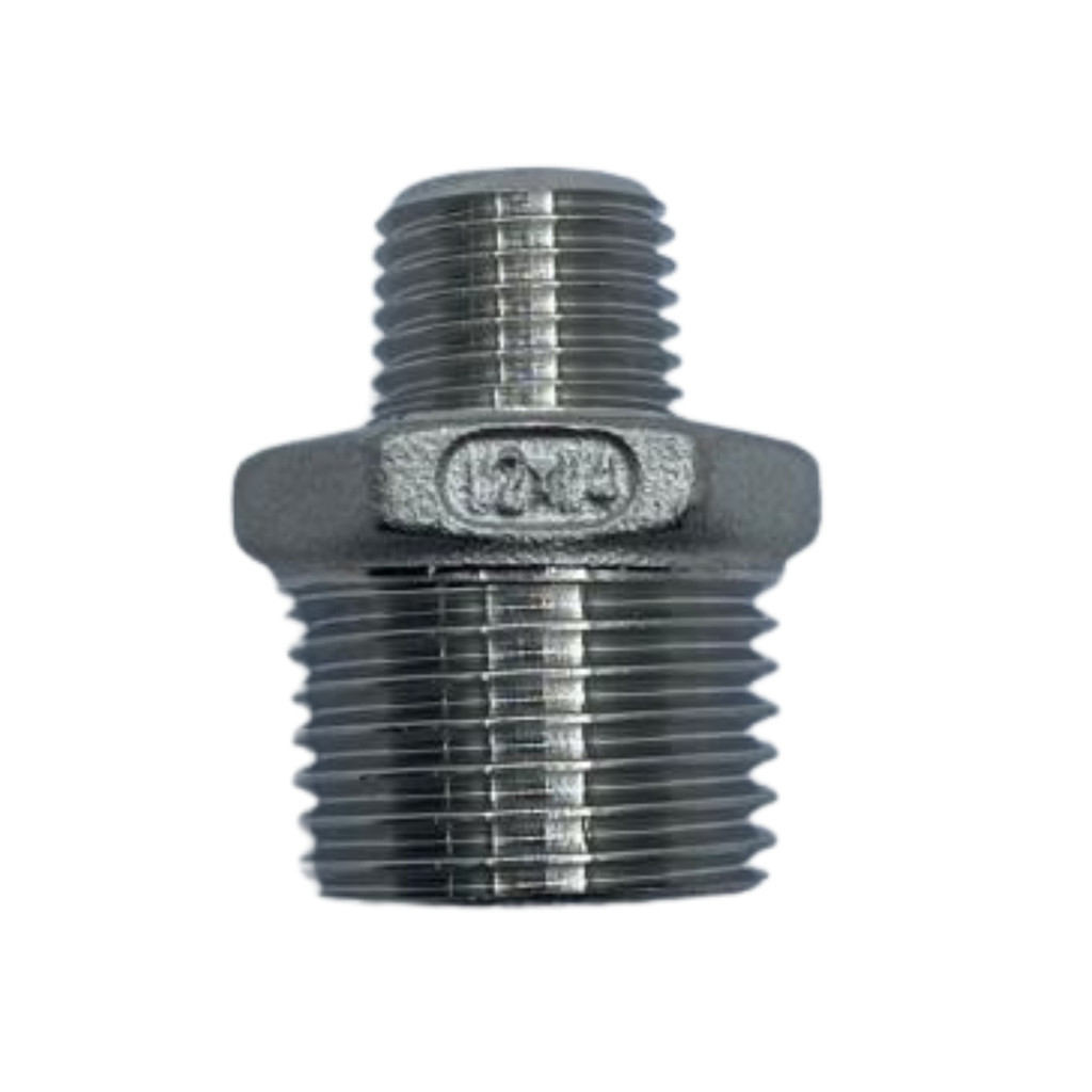 Niple Inox 304 150lbs Conexão Redução 1/2 - 1/4 Rosca BSP