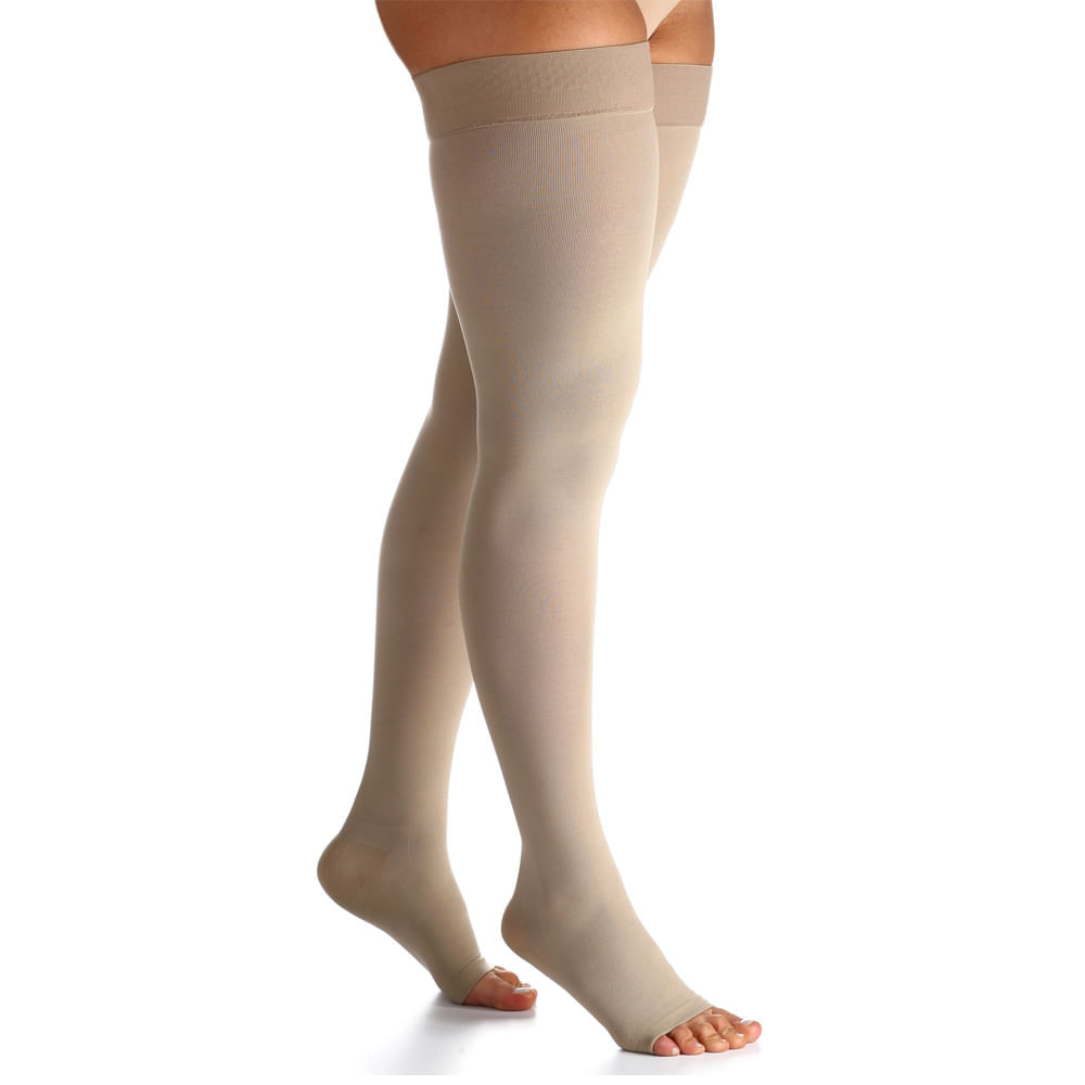 Meia Coxa (7/8) Sigvaris Select Comfort Premium 20-30 mmHg G (Tamanho Grande) Normal, Cor Natural, Ponteira Aberta - Women Clothes