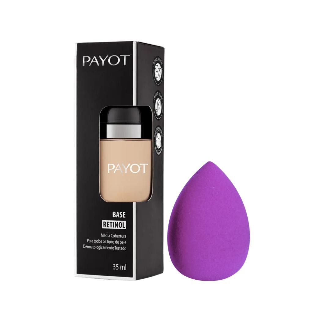 Kit Payot Base Facial Retinol Cor 20 35ml E Esponja Para Maquiagem