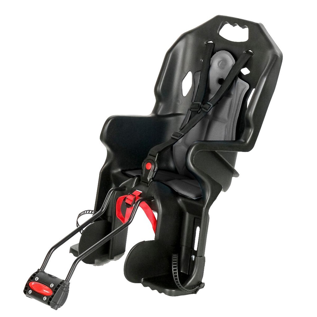 Cadeirinha Traseira Infantil Bicicleta Bike Aro 26 a Aro 29 Fixação Quadro Dusky FF Polisport Preto Preto/Vermelho