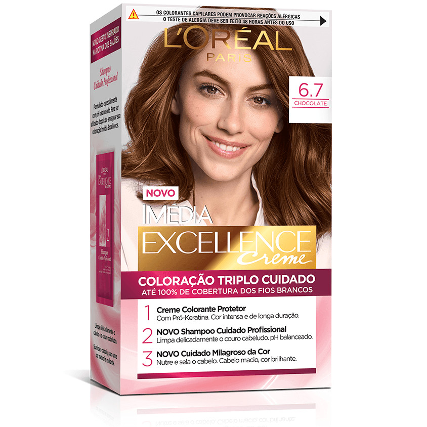 Kit Tintura Imédia Excellence L'Oréal Chocolate 6.7 - Beauty