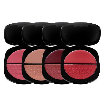 Blush Duo Obsidian Gemini Ruby Rose – Textura Cremosa + Compacta