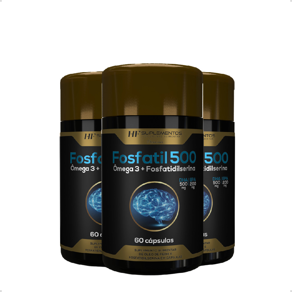 3X FOSFATIL 500 OMEGA 3 + FOSFATIDILSERINA 60CAPS HF SUPLEMENTOS