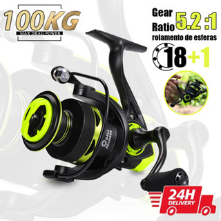 Carretel De Pesca 5.2 : 1 Giratório 2000/7000 Com Cabo EVA Amarelo Escuro em Oferta na Shopee