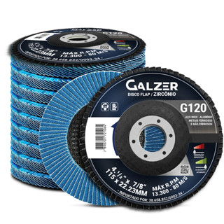 Kit Disco Zircônio Lixa Flap 4.1/2 Grão 120 Com 10 Unidades 115mm x 22,23 mm em Oferta na Shopee