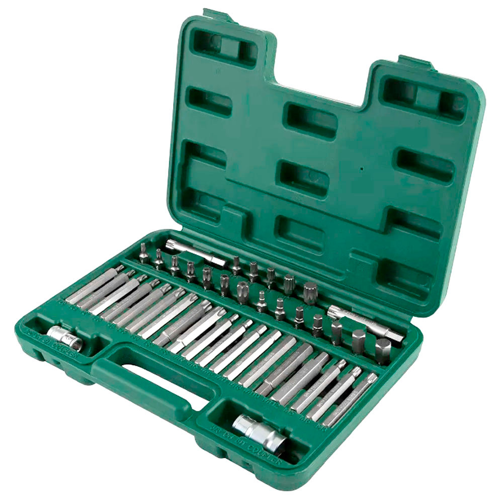 Jogo Bits 42 Pc 5/16 Torx/Allen/Multidentada Curta/Longa Soq Adaptador ST09327 - SATA