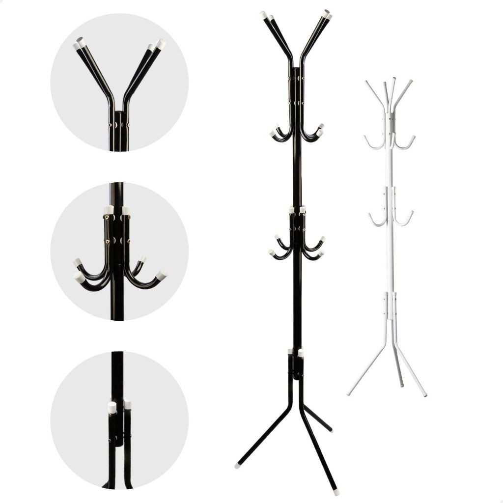 Mancebo Cabideiro Chão 12 Ganchos Arara Organizador Para Roupas Casaco Chapéu Prateleira em Oferta na Shopee