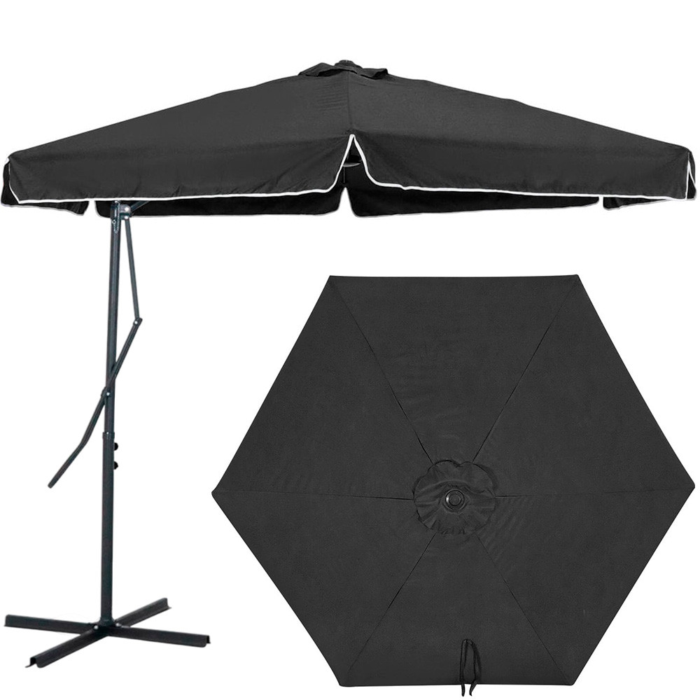 Ombrelone Suspenso Preto Erb Máquinas Cobertura 3 Metros FPS60 Poliéster Estrutura em Aço em Oferta na Shopee