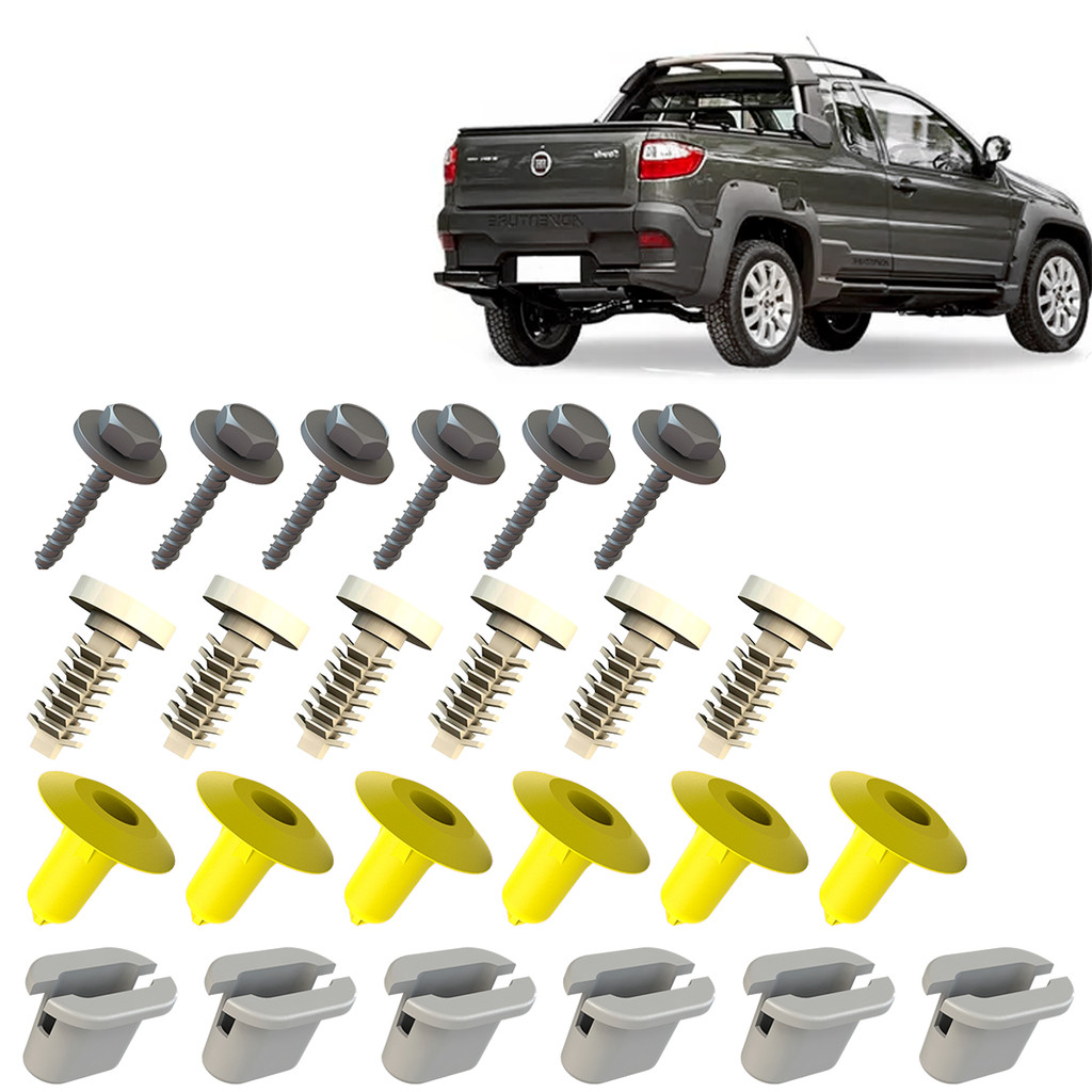 Kit Grampo Presilha 24 Peças Moldura Paralama Traseiro Strada Adventure Locker 14 15 16 17 18 19 20