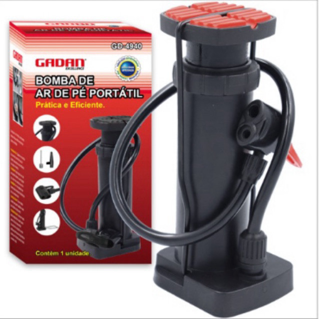 Bomba manual de ar portátil com pedal 160 ips